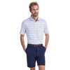 Swindell Stripe Sankaty Performance Polo in White Cap by Vineyard Vines - Country Club Prep