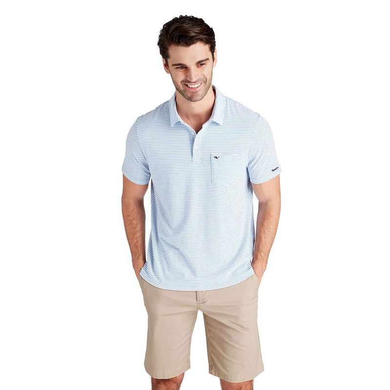 White Shep Stripe Edgartown Polo by Vineyard Vines - Country Club Prep