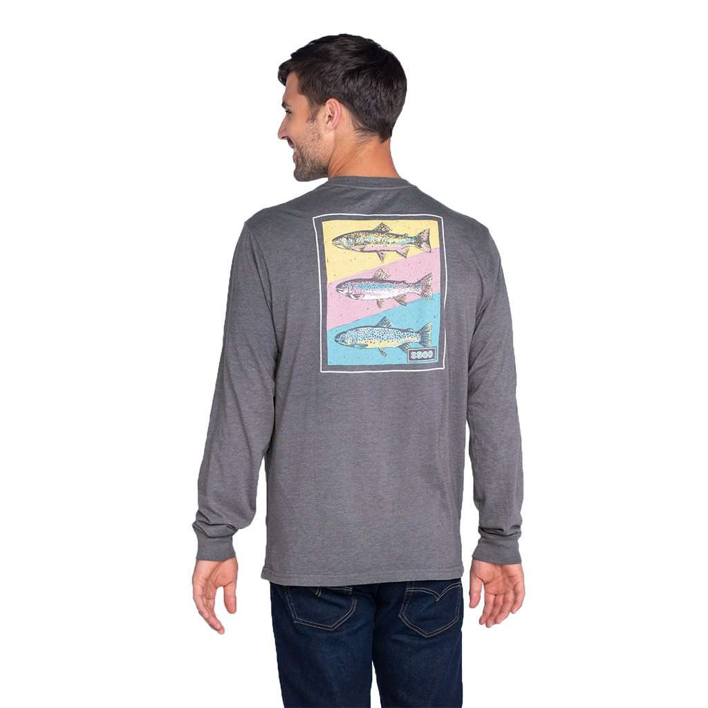 Tricolor Trout Long Sleeve Tee by The Southern Shirt Co. - Country Club Prep