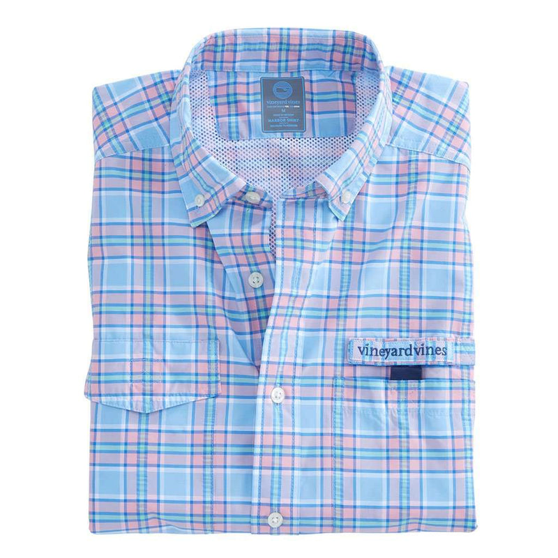 Wetland Plaid Harbor Shirt in Ocean Breeze by Vineyard Vines - Country Club Prep