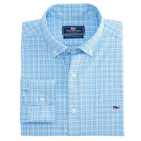 Boldwater Plaid Performance Slim Tucker Shirt in Starboard Green by Vineyard Vines - Country Club Prep