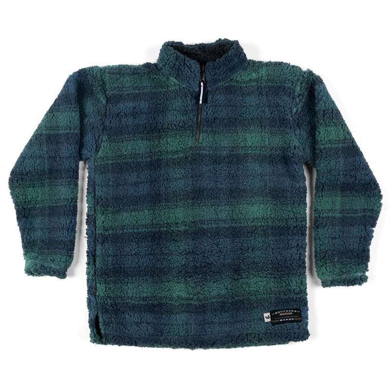 Youth Andover Plaid Sherpa Pullover by Southern Marsh - Country Club Prep