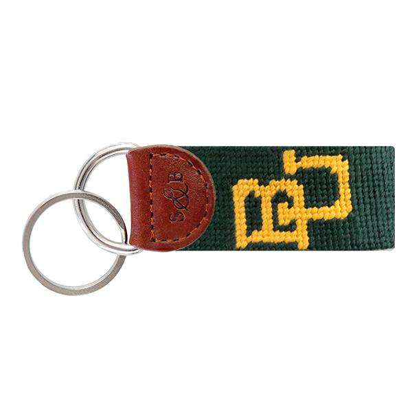 Baylor Needlepoint Key Fob in Green by Smathers & Branson - Country Club Prep