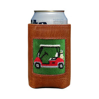 Golf Cart Needlepoint Can Cooler by Smathers & Branson - Country Club Prep