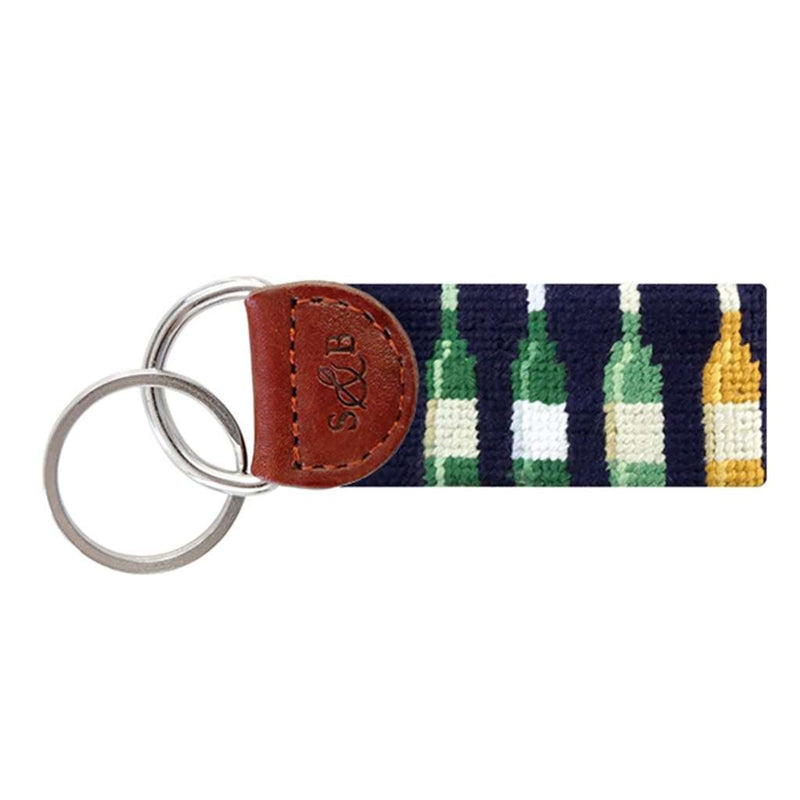 Wine Bottles Needlepoint Key Fob by Smathers & Branson - Country Club Prep