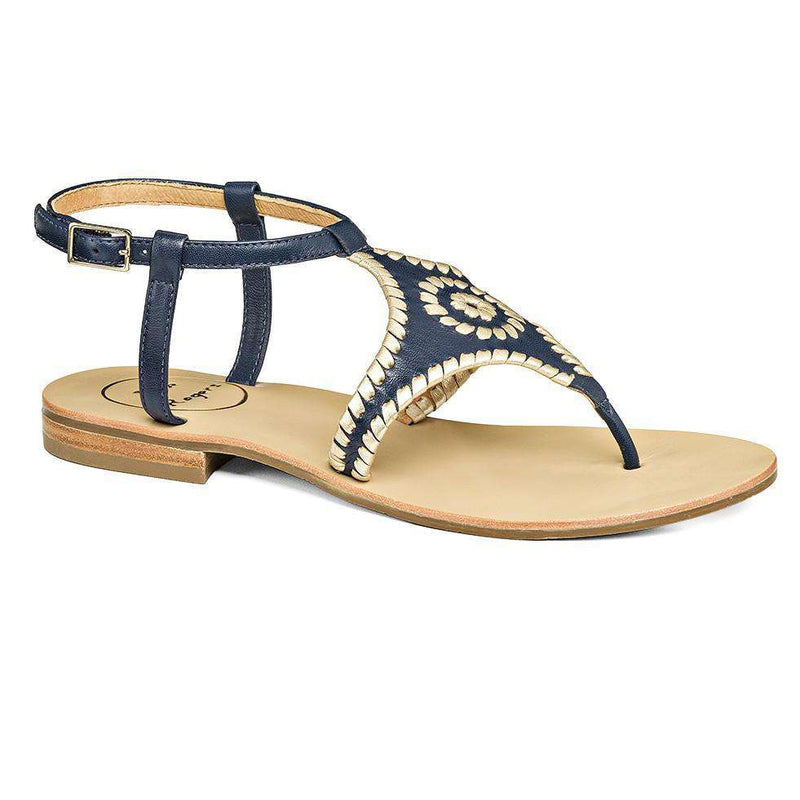 Jack Rogers Maci Sandal in Midnight and Platinum – Country Club Prep