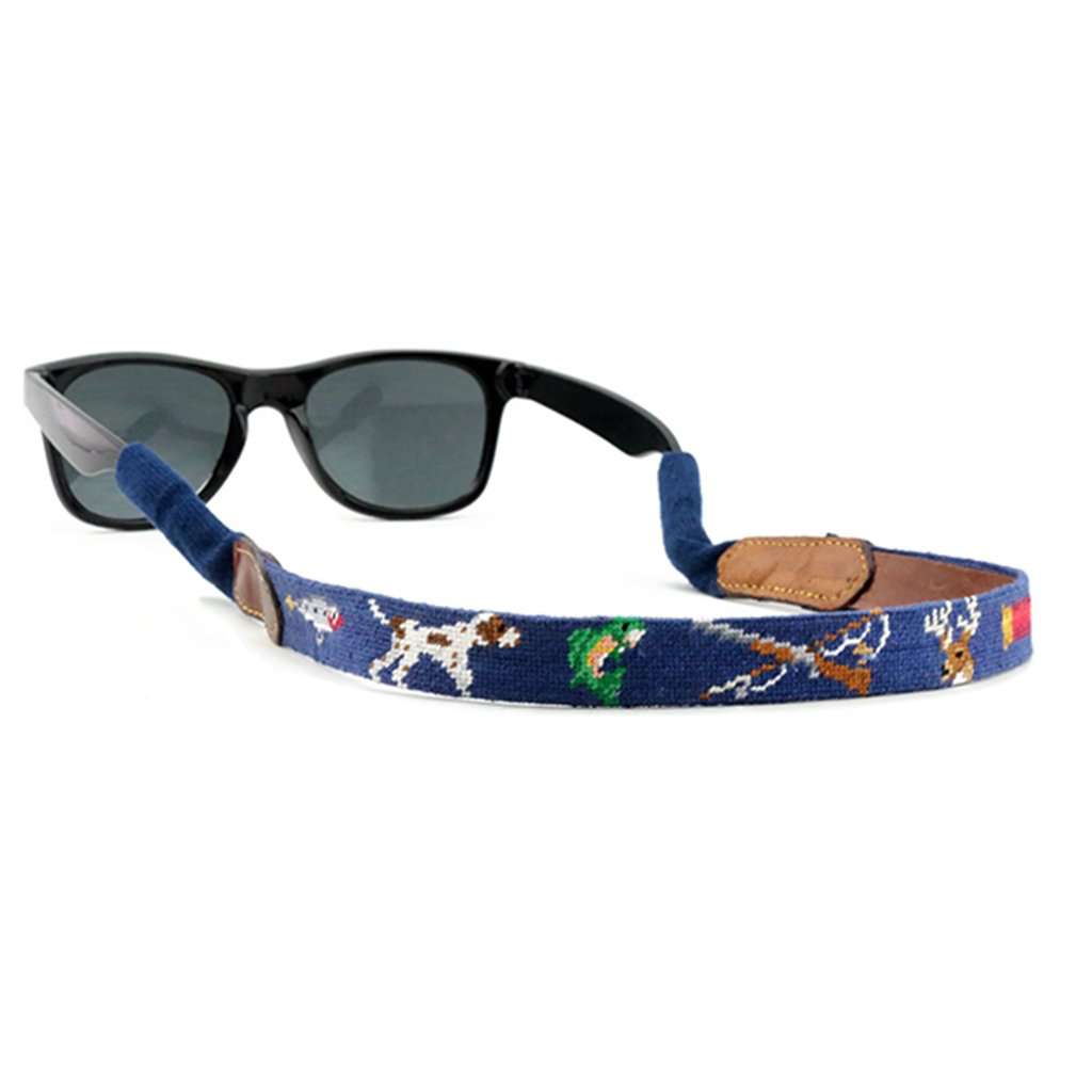 Southern Sportsman Needlepoint Sunglass Straps in Classic Navy by Smathers & Branson - Country Club Prep