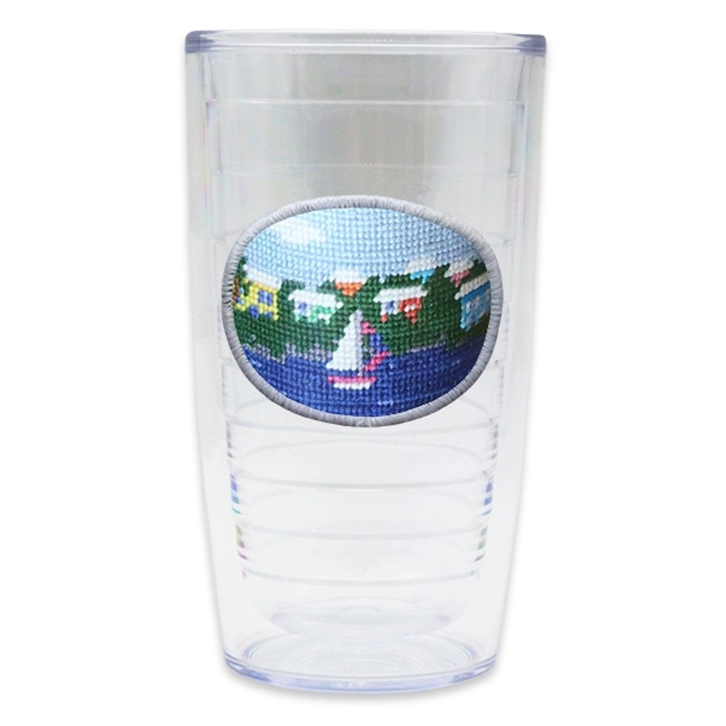 Island Time Needlepoint Tumbler by Smathers & Branson - Country Club Prep