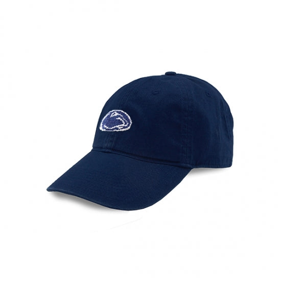 Penn State Needlepoint Hat in Navy by Smathers & Branson - Country Club Prep