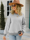 Chevron Ribbed Trim Dropped Shoulder Knit Pullover - Country Club Prep