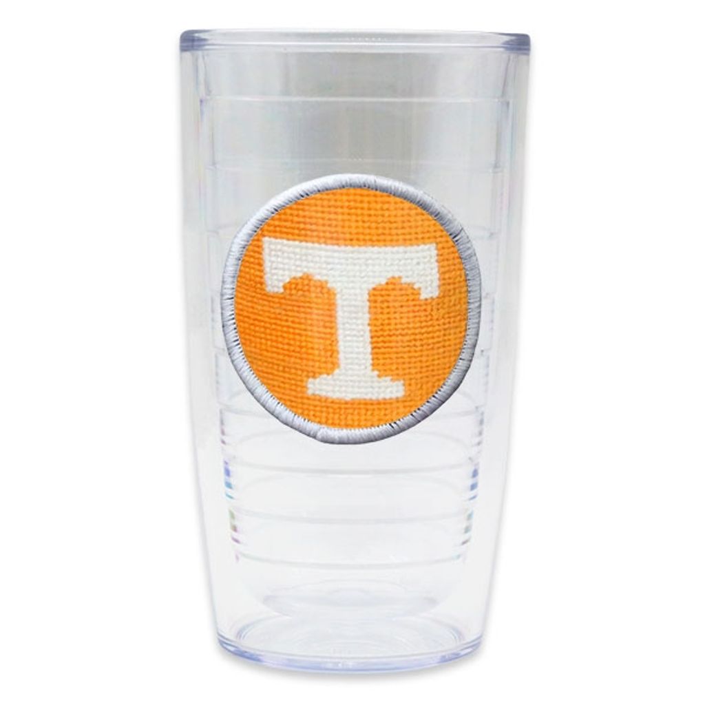 University of Tennessee Power T Needlepoint Tumbler by Smathers & Branson - Country Club Prep