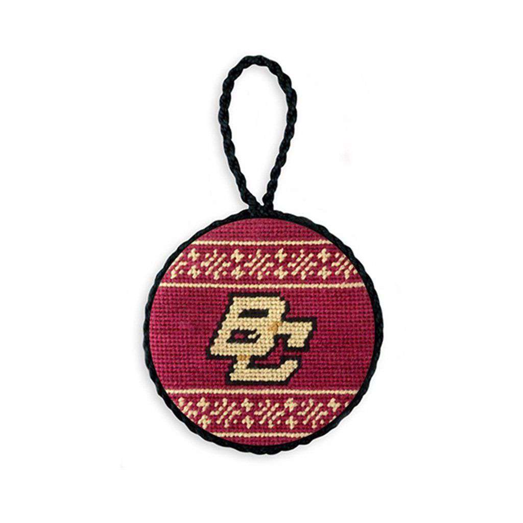 Boston College Fairisle Needlepoint Ornament by Smathers & Branson - Country Club Prep