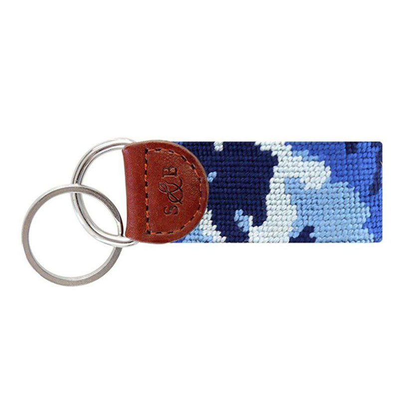 Blue Camo Needlepoint Key Fob by Smathers & Branson - Country Club Prep