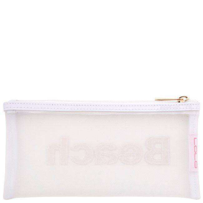 Mesh Moya Case in White with Multi-Color Stripe Beach by Lolo - Country Club Prep