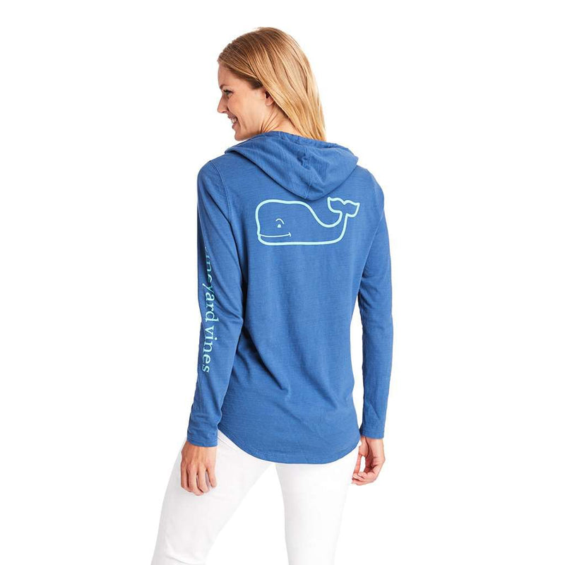 Long Sleeve Slub Whale Hoodie by Vineyard Vines - Country Club Prep