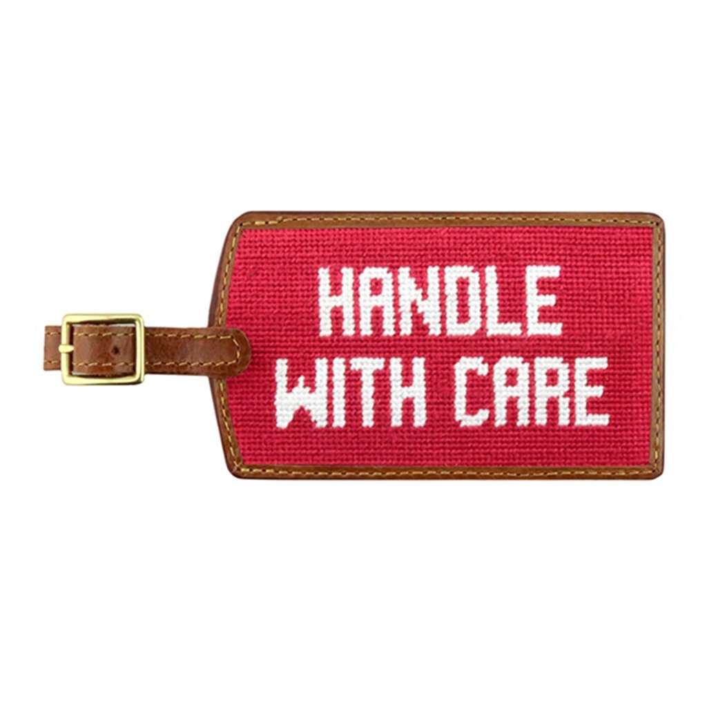Handle with Care Needlepoint Luggage Tag by Smathers & Branson - Country Club Prep