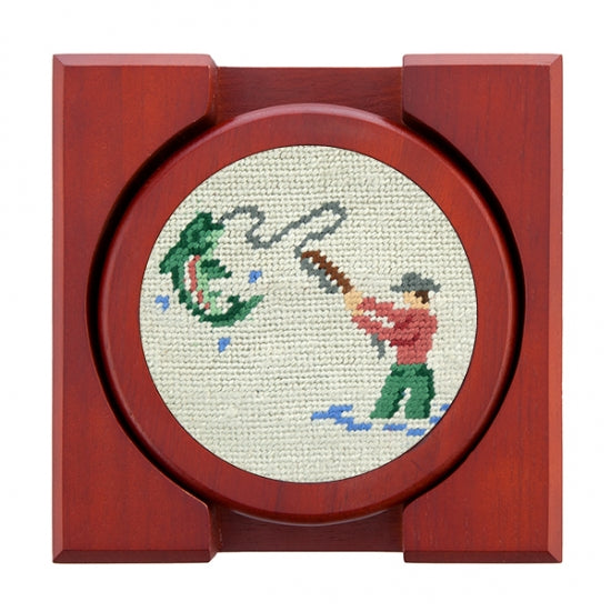 Gone Fishing Needlepoint Coasters by Smathers & Branson - Country Club Prep