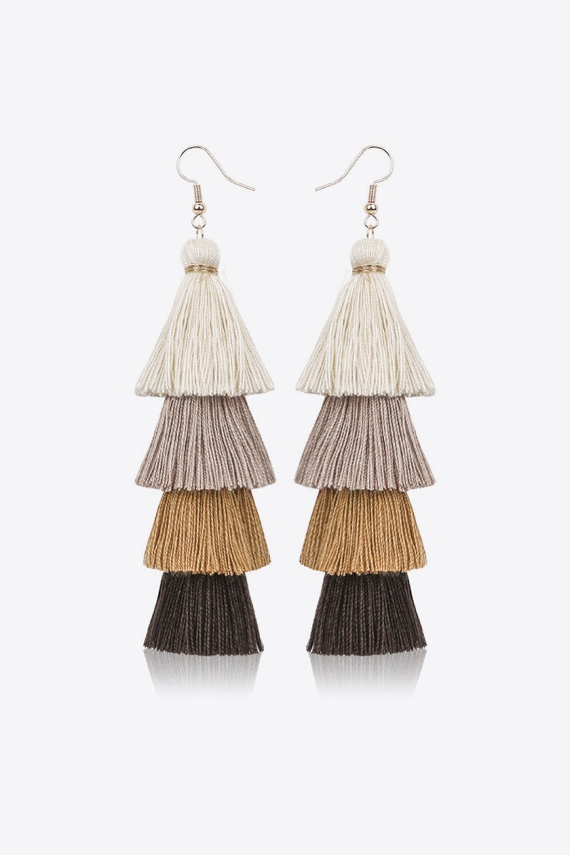 Layered Tassel Earrings - Country Club Prep