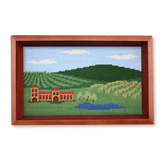 Wine Country Needlepoint Valet Tray by Smathers & Branson - Country Club Prep