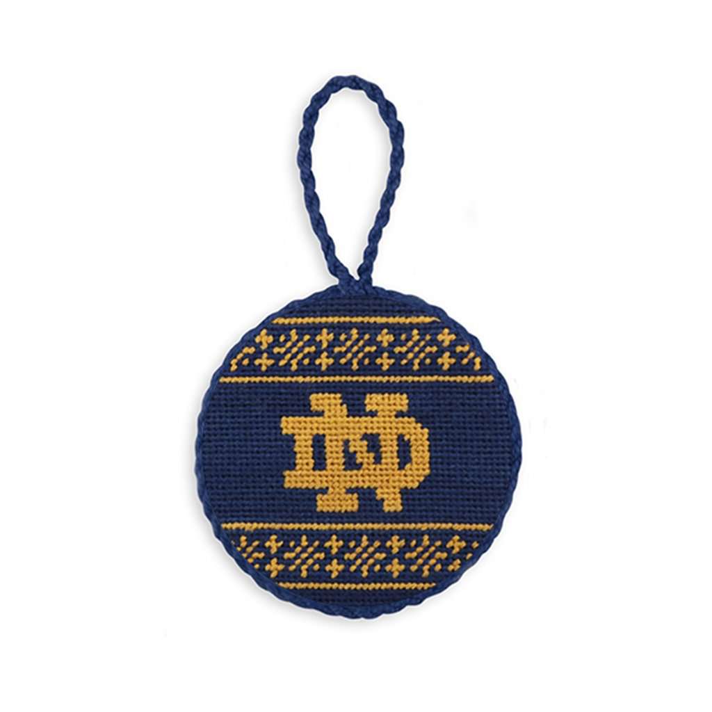 Notre Dame Fairisle Needlepoint Ornament by Smathers & Branson - Country Club Prep