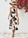 Printed Spaghetti Strap Tiered Midi Dress - Country Club Prep