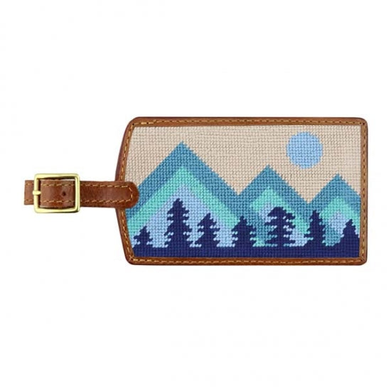 Mod Mountain Needlepoint Luggage Tag by Smathers & Branson - Country Club Prep