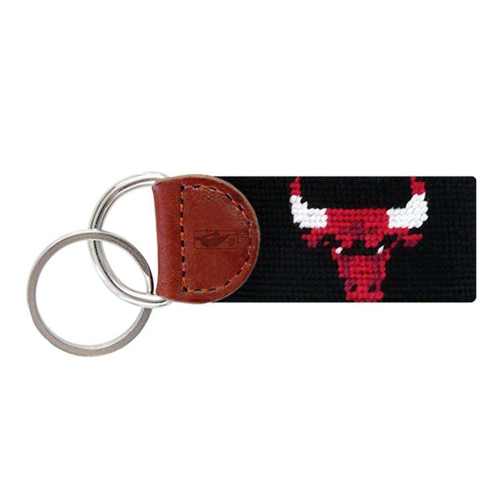 Chicago Bulls Needlepoint Key Fob in Black by Smathers & Branson - Country Club Prep