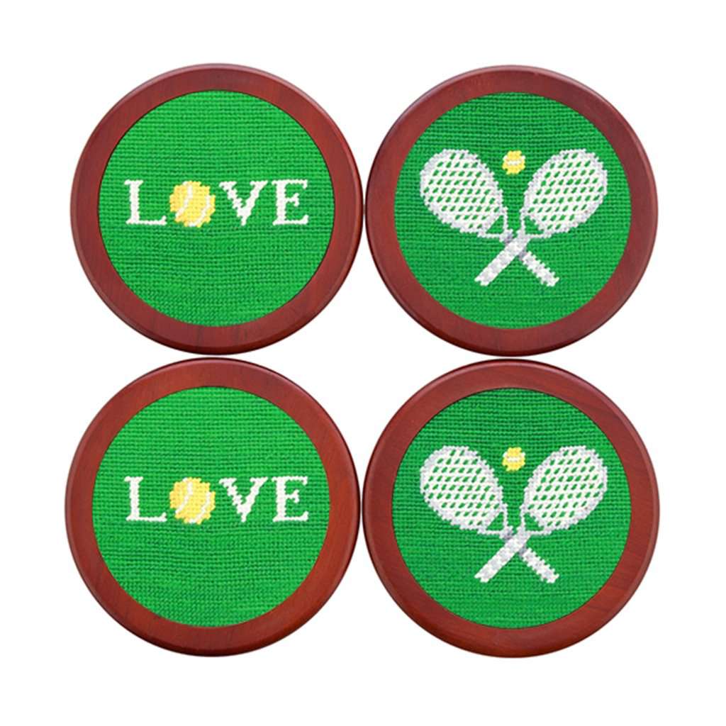 Love All Needlepoint Coasters by Smathers & Branson - Country Club Prep