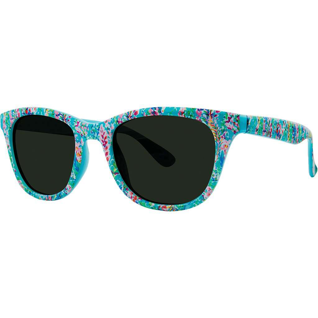Maddie Sunglasses in Catch the Wave With Green Lenses by Lilly Pulitzer - Country Club Prep