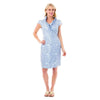 Scotland Wrap Dress in Blue Leopard by Elizabeth McKay - Country Club Prep