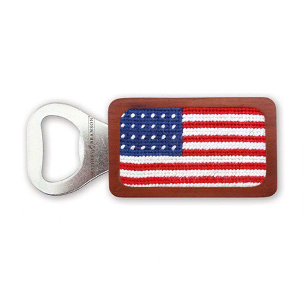 American Flag Needlepoint Bottle Opener by Smathers & Branson - Country Club Prep
