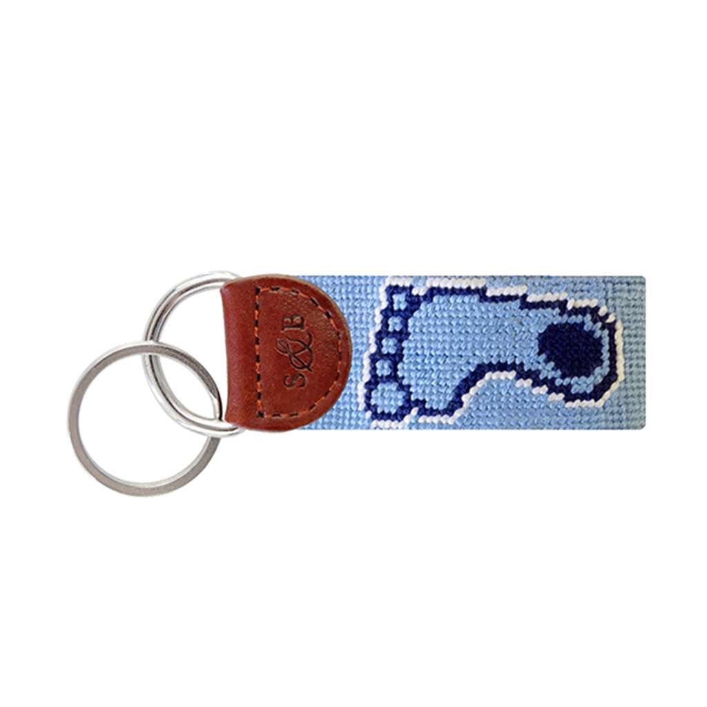 UNC Tar Heel Logo Needlepoint Key Fob in Carolina Blue by Smathers & Branson - Country Club Prep