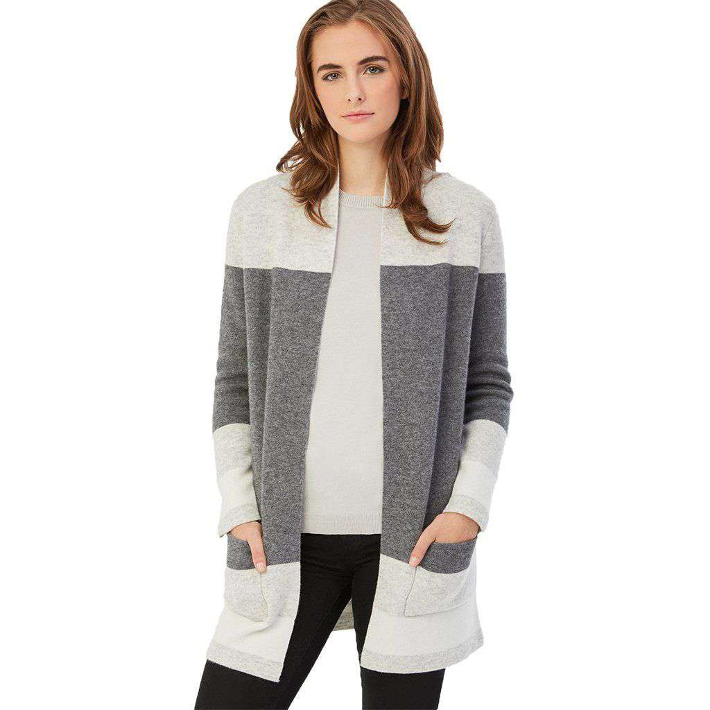 Cashmere Wool Colorblock Cardigan by 525 America - Country Club Prep