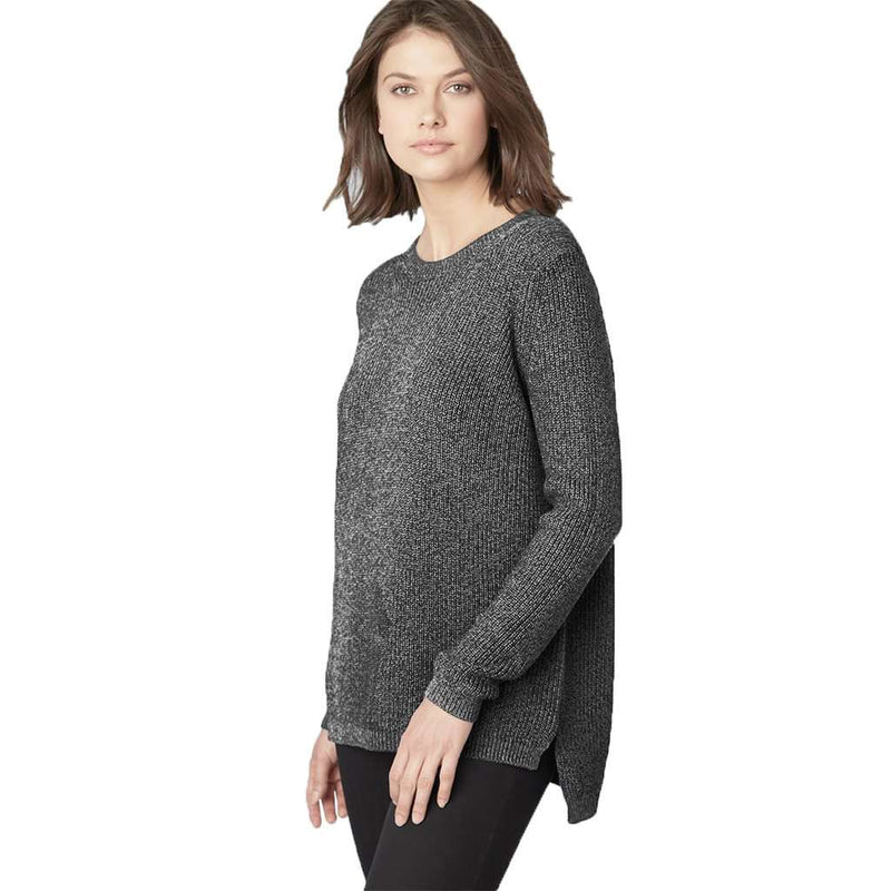 Emma Shaker Stitch Sweater in Charcoal by 525 America - Country Club Prep