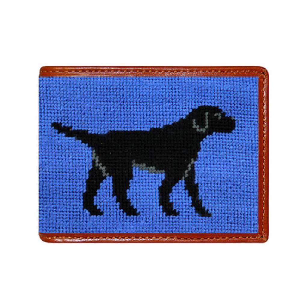 Black Lab Needlepoint Bi-Fold Wallet in Navy by Smathers & Branson - Country Club Prep