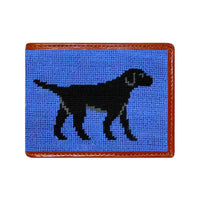 Black Lab Needlepoint Bi-Fold Wallet in Navy by Smathers & Branson - Country Club Prep