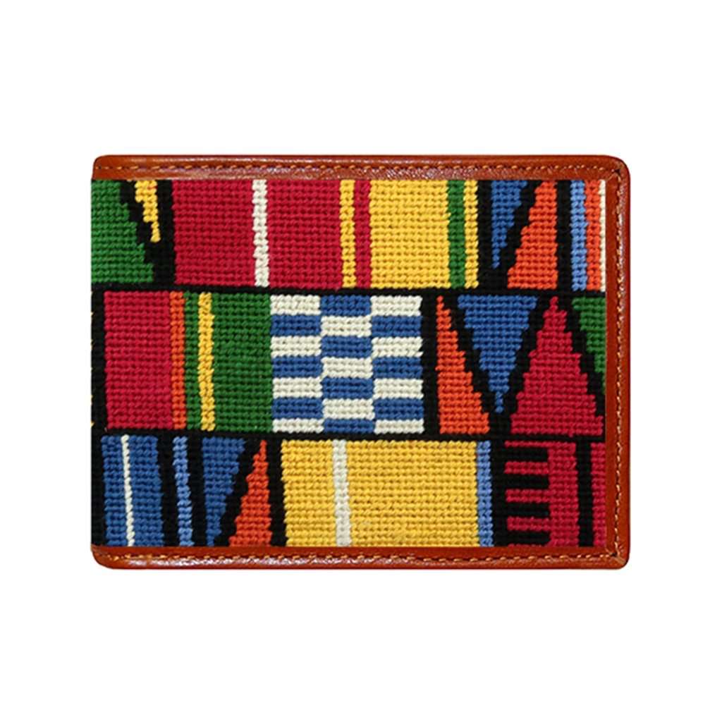 Mayan Pattern Needlepoint Bi-Fold Wallet by Smathers & Branson - Country Club Prep