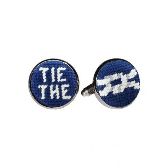 Tie the Knot Needlepoint Cufflinks by Smathers & Branson - Country Club Prep