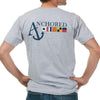 Nautical Flag Pocket Tee Shirt in Grey by Anchored Style - Country Club Prep