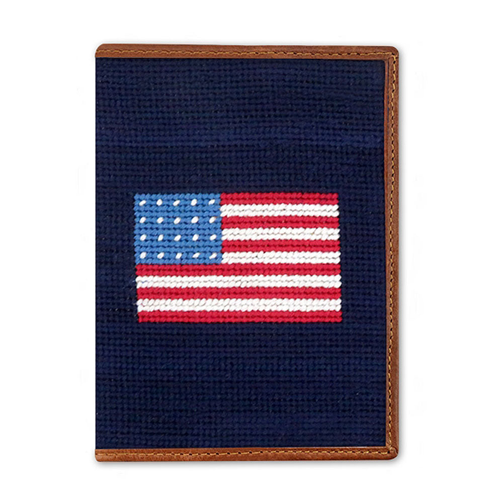 American Flag Needlepoint Passport Case by Smathers & Branson - Country Club Prep