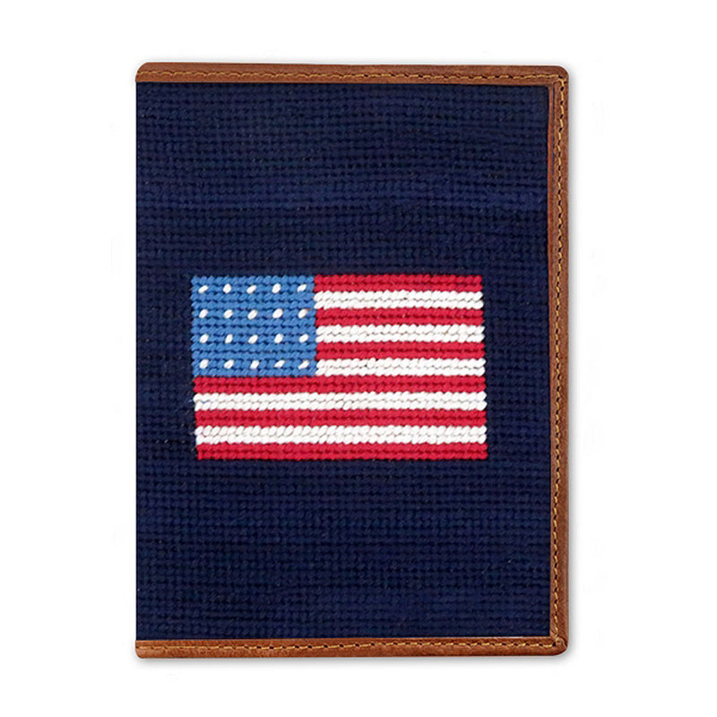 American Flag Needlepoint Passport Case by Smathers & Branson - Country Club Prep