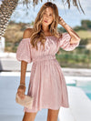 Leopard Square Neck A-Line Dress - Country Club Prep