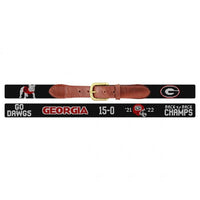 Georgia 2022 Back to Back National Championship Needlepoint Belt by Smathers & Branson - Country Club Prep