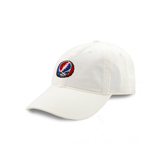 Steal Your Face Needlepoint Hat in White by Smathers & Branson - Country Club Prep