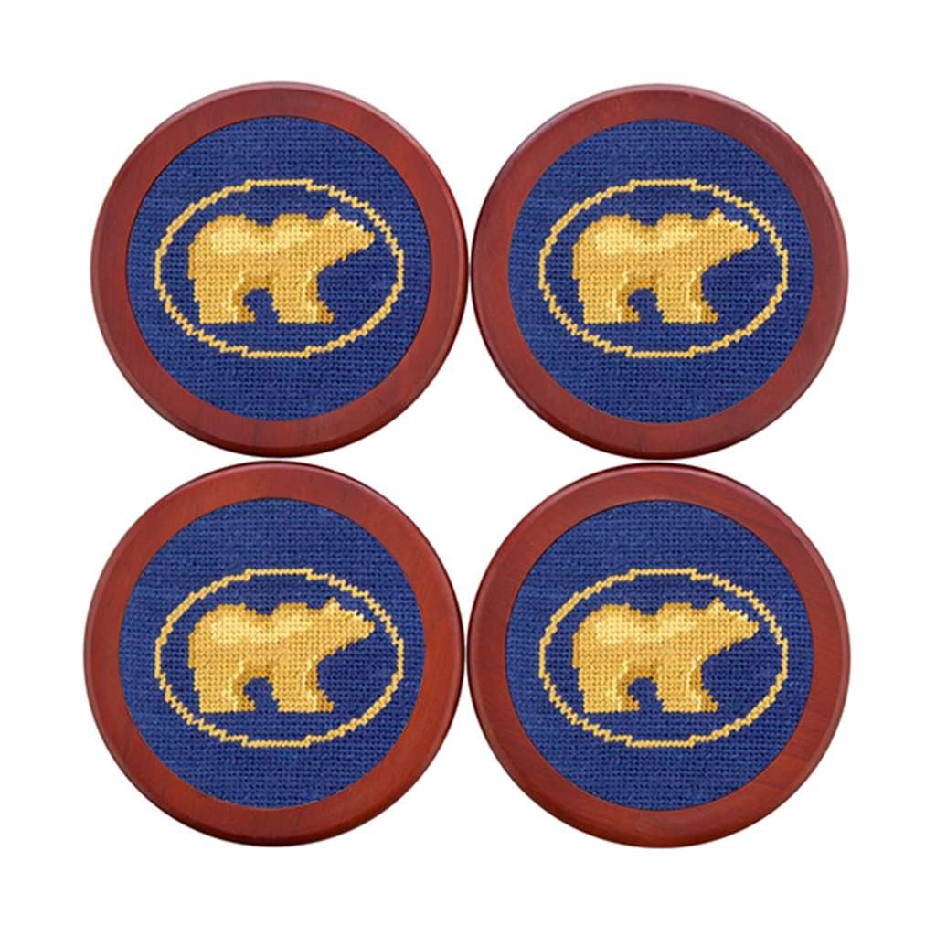 Jack Nicklaus Golden Bear Needlepoint Coaster Set by Smathers & Branson - Country Club Prep