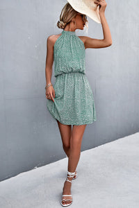 Trendy and Chic Printed Mini Dress in Green - Country Club Prep