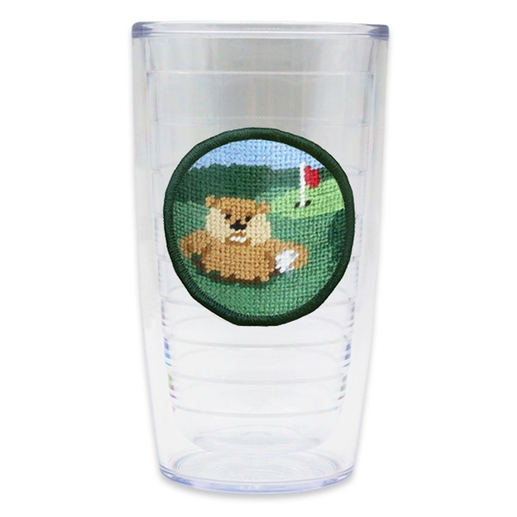 Gopher Golf Needlepoint Tumbler by Smathers & Branson - Country Club Prep