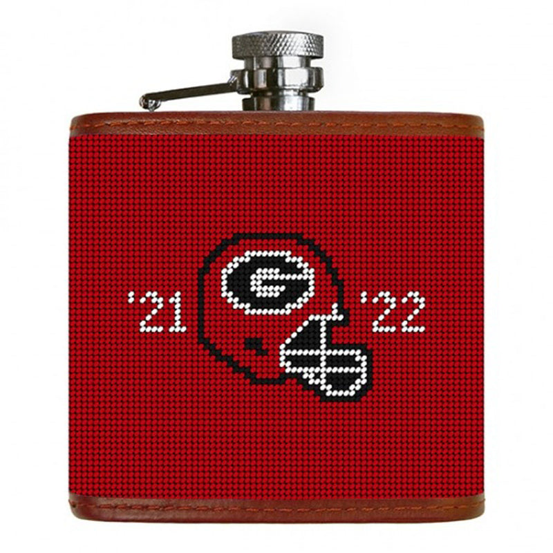 Georgia 2022 Back to Back National Championship Needlepoint Flask by Smathers & Branson - Country Club Prep