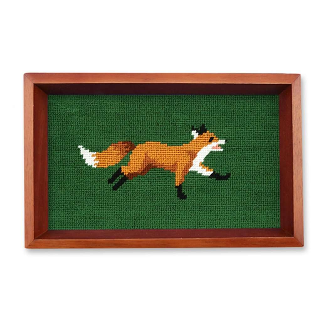 Fox Needlepoint Valet Tray by Smathers & Branson - Country Club Prep