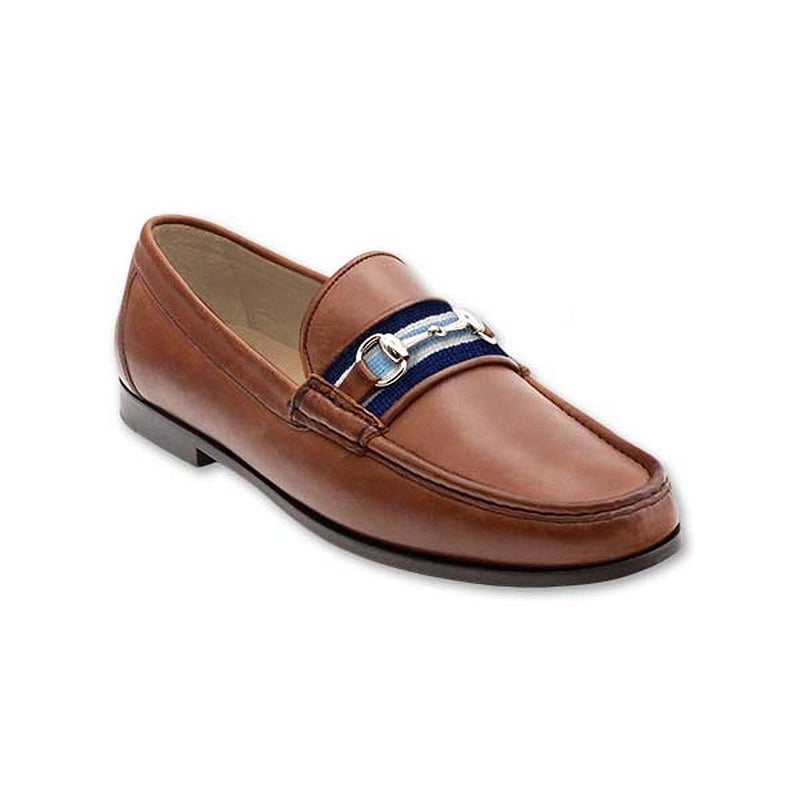 Light Blue Darcy Stripe Downing Bit Loafer by Smathers & Branson - Country Club Prep